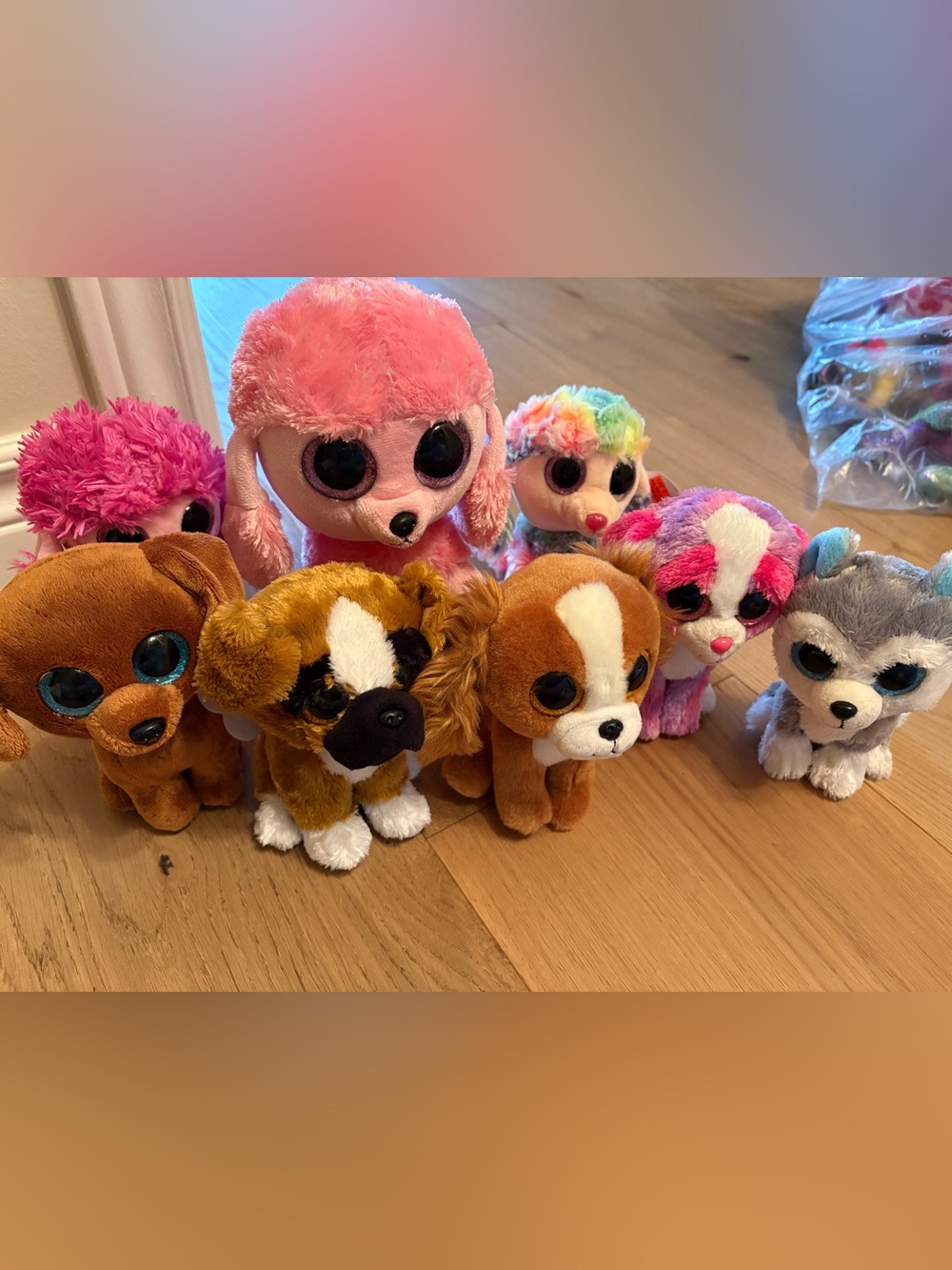 8 Ty Beanie Boos Multicolor Dog Plush Toy Collection - Cute Stuffed Pets